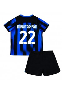 Fotbalové Dres Inter Milan Henrikh Mkhitaryan #22 Dětské Domácí Oblečení 2023-24 Krátký Rukáv (+ trenýrky)